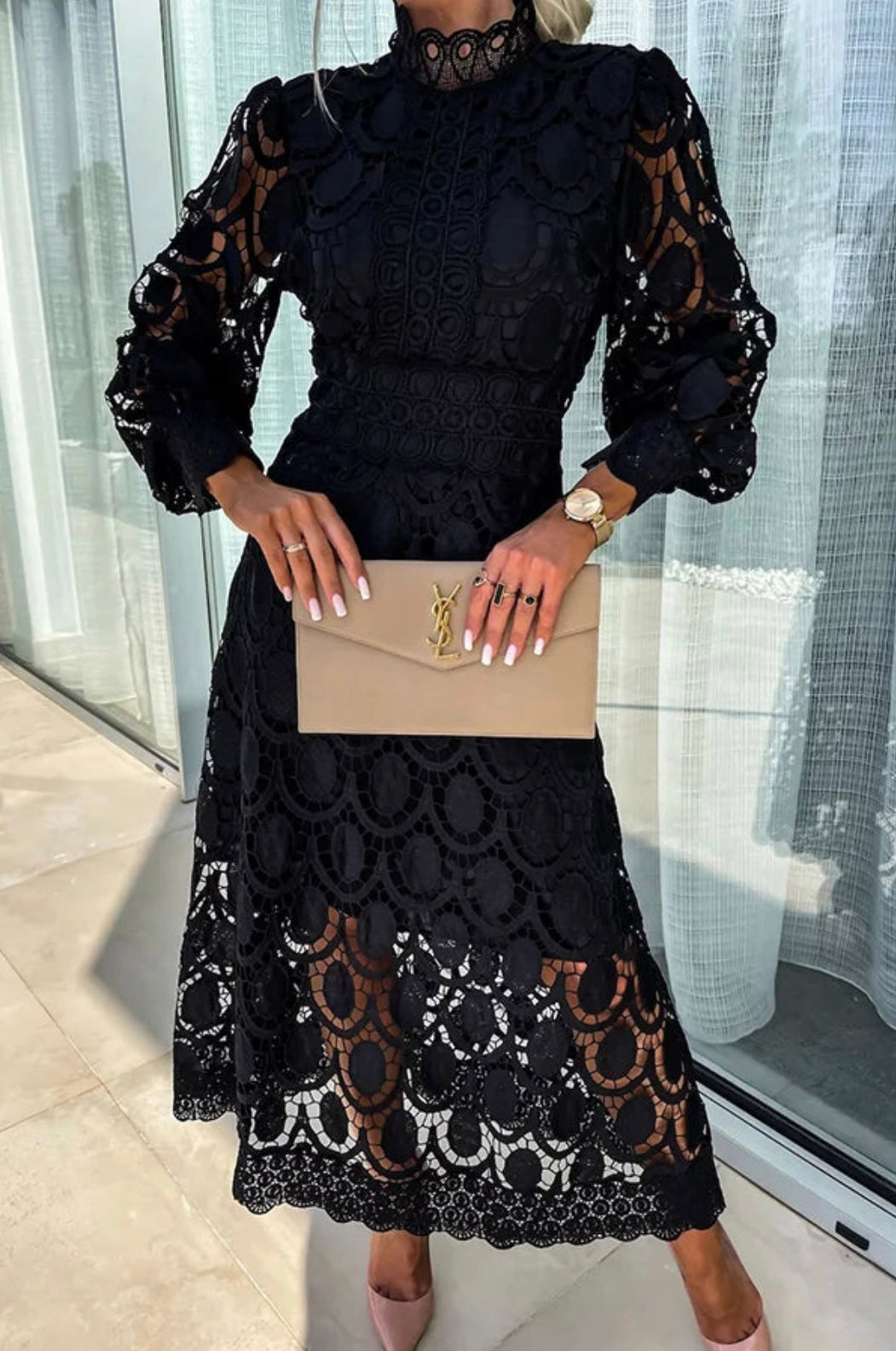 ELOISE™ | VESTIDO MIDI DE ENCAJE ELEGANTE
