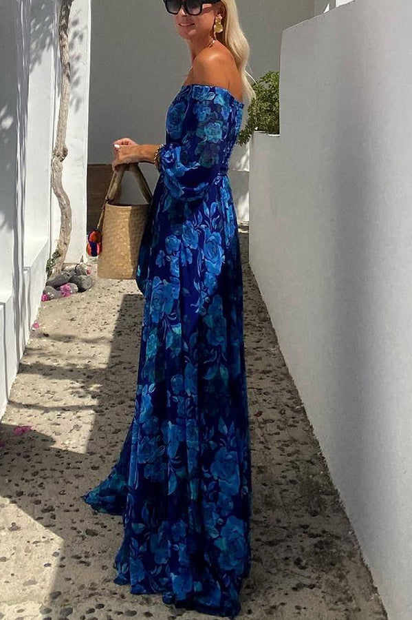 FRANCESCA | VESTIDO MAXI FLORAL CON HOMBROS AL AIRE