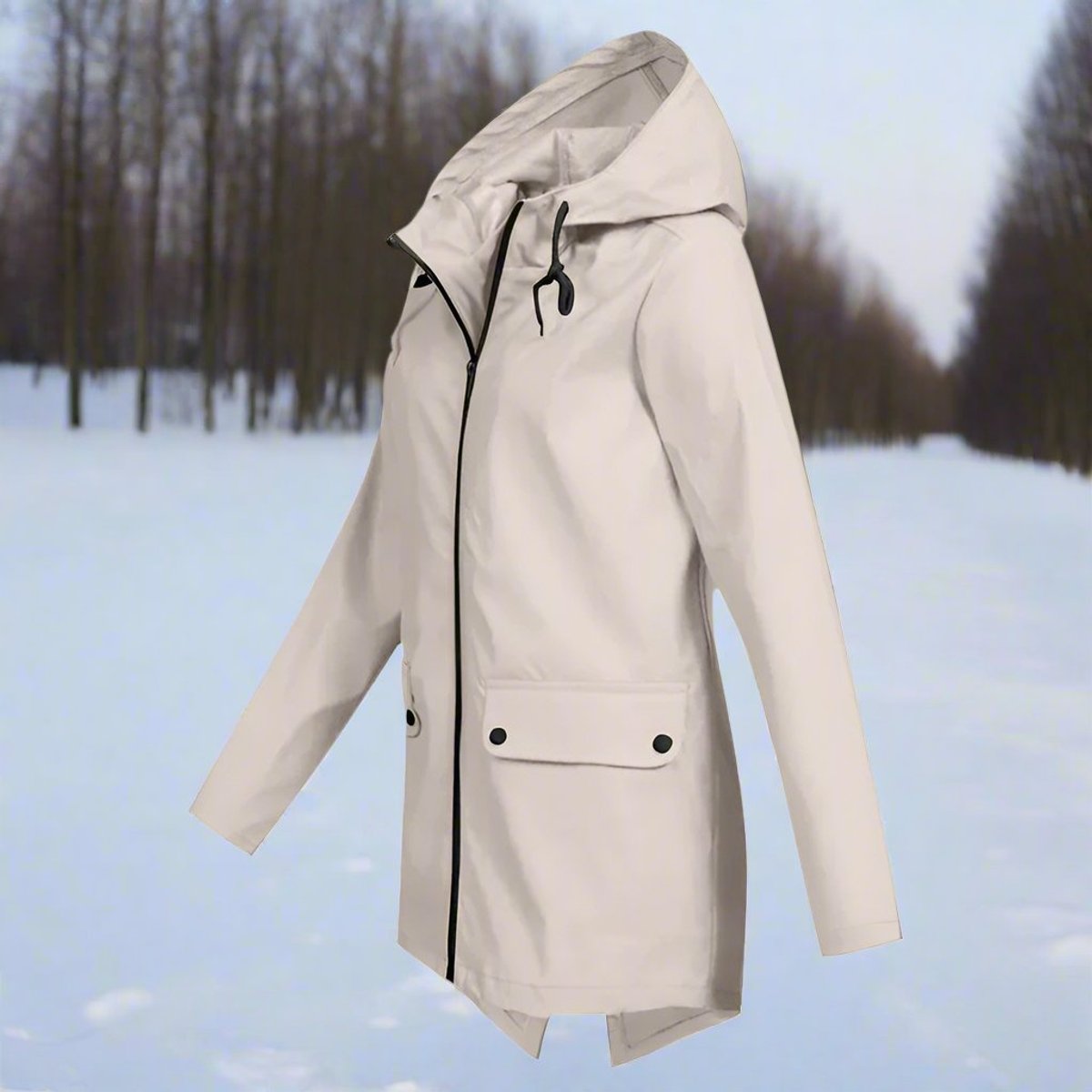 Lorraine | Chaqueta Impermeable Larga con Capucha