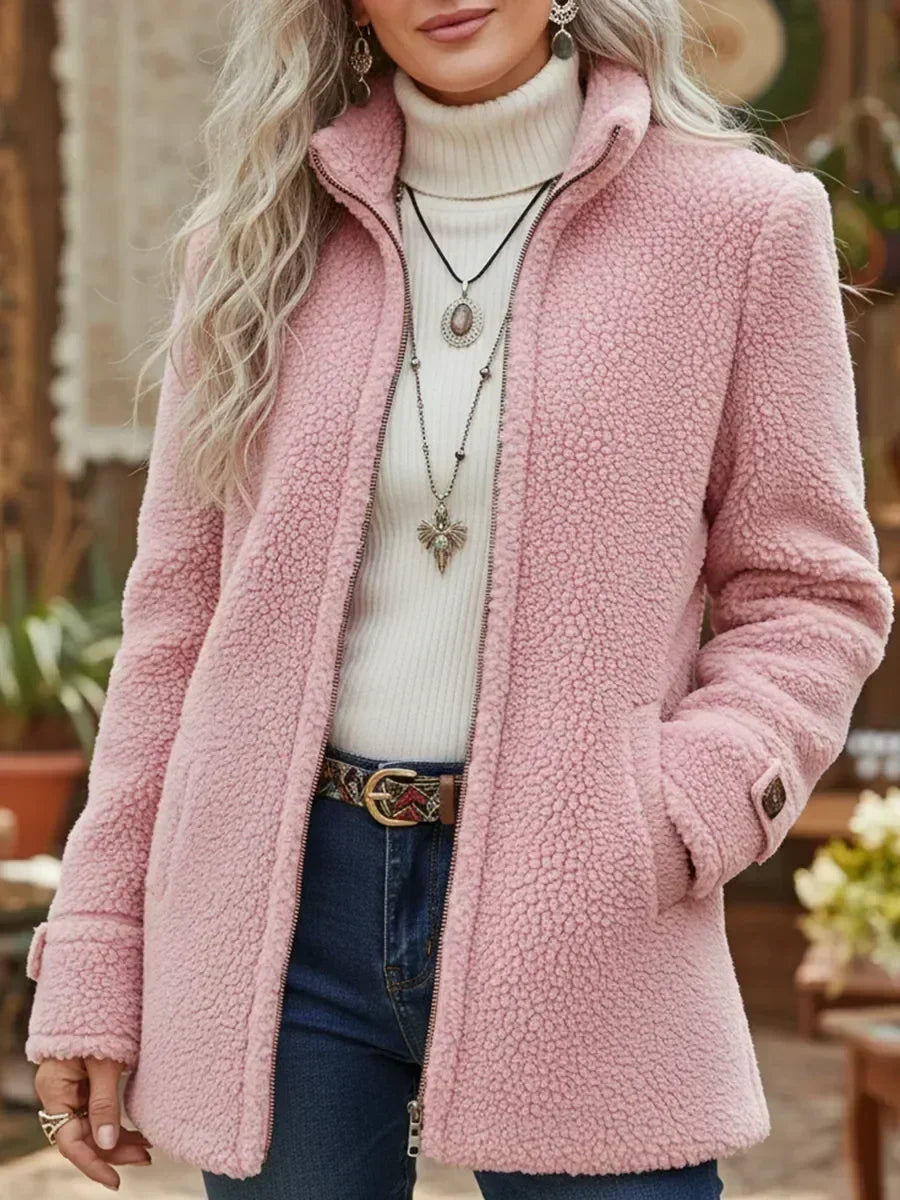 Judith | Chaqueta Acogedora con Cuello Alto y Cremallera Completa