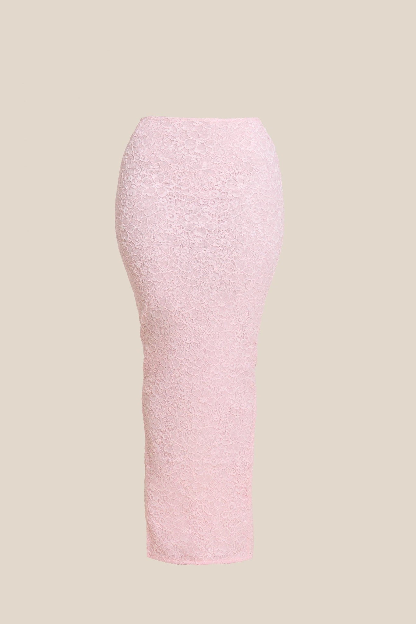 Conjunto Largo con Corsé de Encaje Ajustado en Rosa Bebé