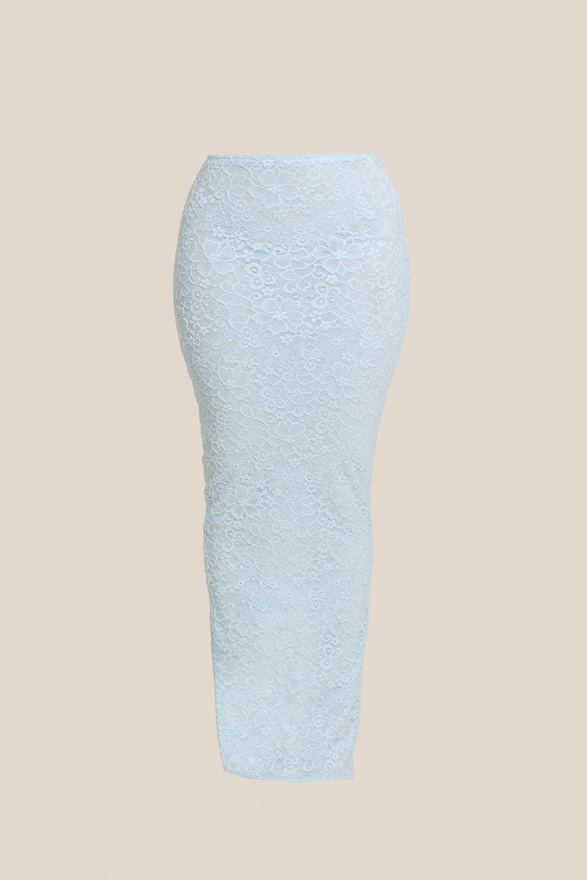 Conjunto Largo con Corsé de Encaje Ajustado en Azul