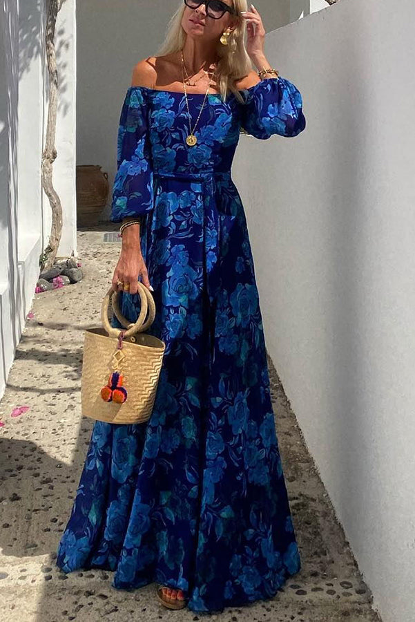 FRANCESCA | VESTIDO MAXI FLORAL CON HOMBROS AL AIRE