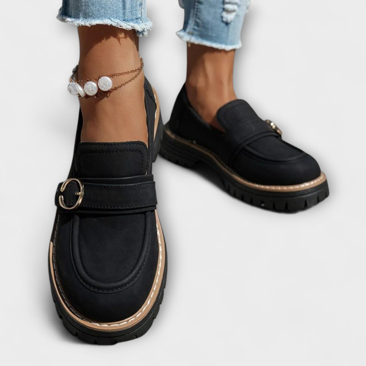 LORA™ | MOCASINES CASUAL DE PUNTA REDONDA