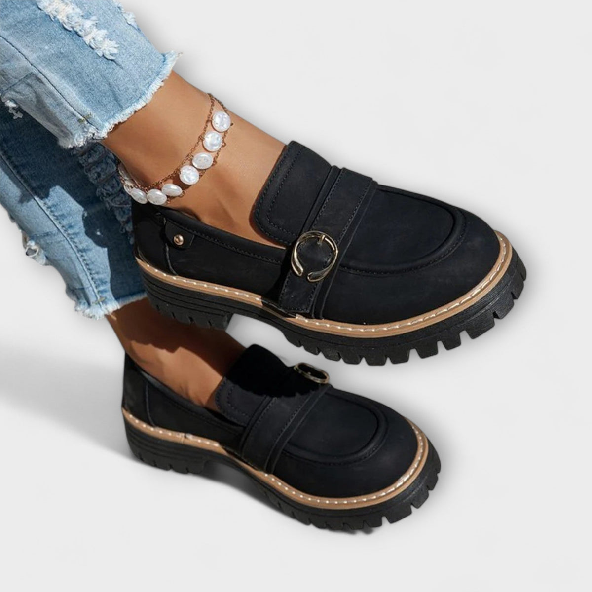 LORA™ | MOCASINES CASUAL DE PUNTA REDONDA